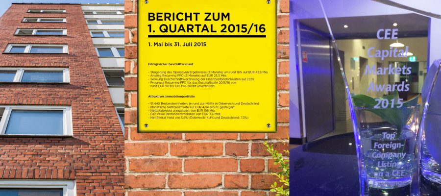 News update from the IR division: results for the 1st quarter of 2015/16, feedback on the capital market and the CEE Capital Market Awards